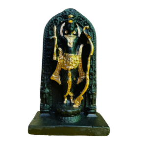 Temple Style Ram Idol with Carving (Golden Detailing)