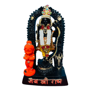 Ram Idol With Hanuman (Black & Red Temple Base)