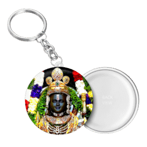 Shri Ram Lalla Ayodhya Round Keychain – Set of 10 | Ram Janmabhoomi Devotional Key Ring | Premium Printed Keychain”
